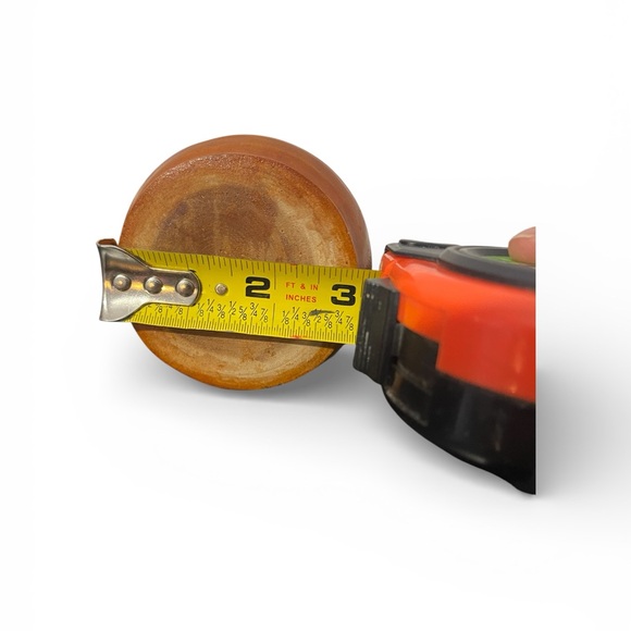 Vintage Hand-Carved Round Wooden Turned Trinket Box With Lid - Picture 4 of 4